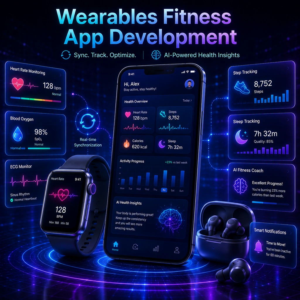 Wearable fitness app development solutions